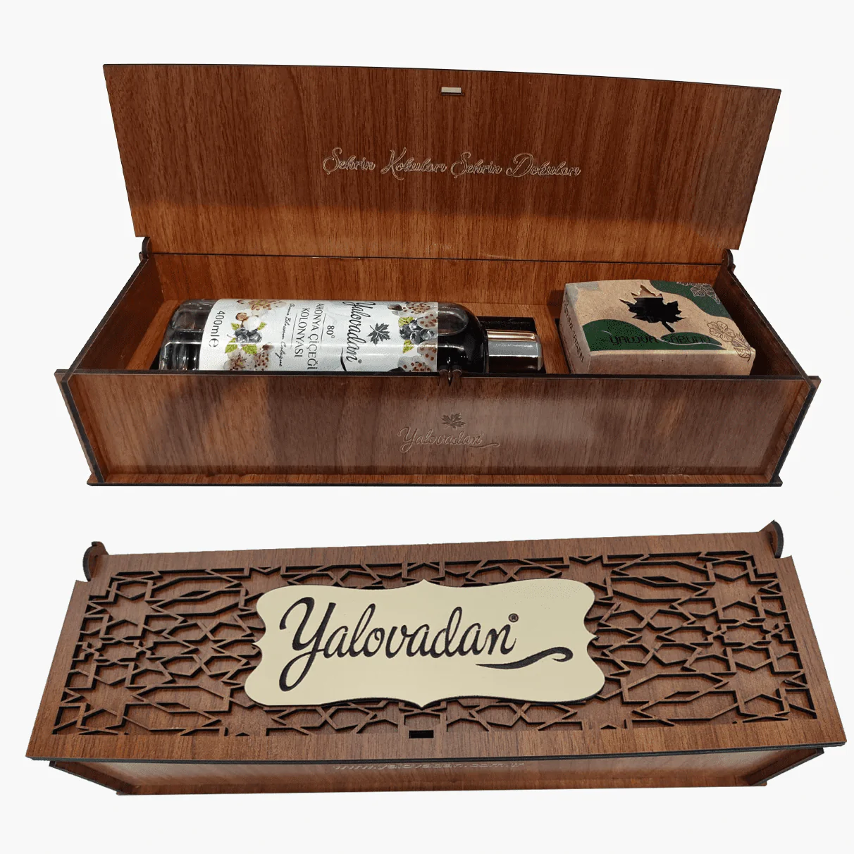 Özel Ahşap Kutu… Yalovadan Kolonya ve Yalova Sabunu